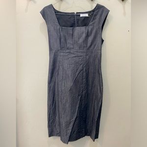 Calvin Klein | Denim Sheath Mini Dress | Charcoal Gray Blue | GUC | Size 4